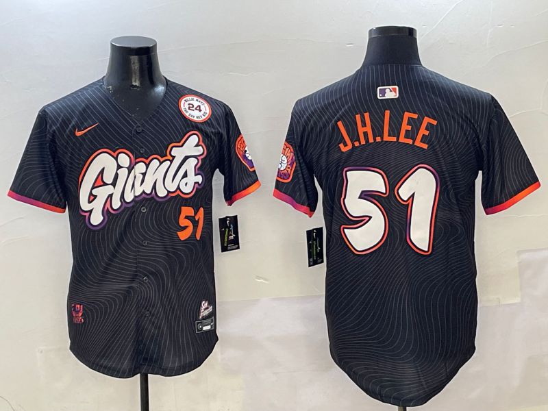 Men San Francisco Giants #51 J.H.Lee Black Second generation Joint Name Nike 2025 MLB Jersey style 22->philadelphia phillies->MLB Jersey
